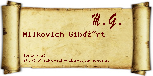 Milkovich Gibárt névjegykártya